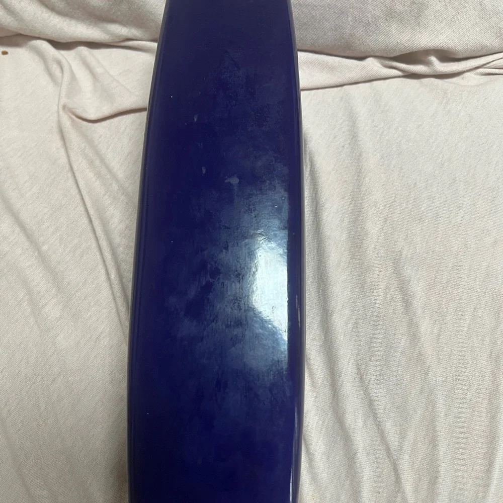 COBOLT blue Japanese peacock vase 11”/3” - Picture 5 of 6